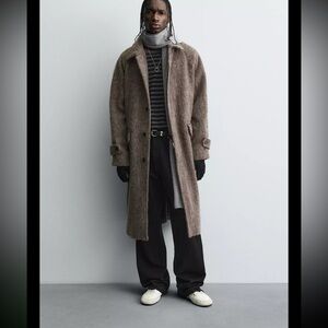 NWT ZARA oversized wool blend long coat!